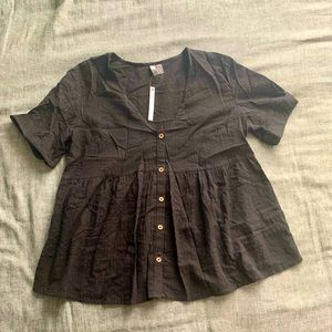 Black asos button up maternity top
